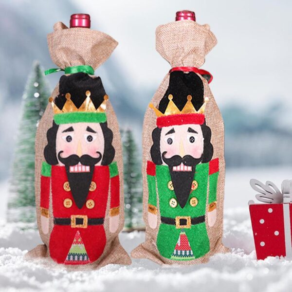 Christmas Wine Bottle Sleeve Santa Claus Bottle Set Sweater Snowman Party - Image 6