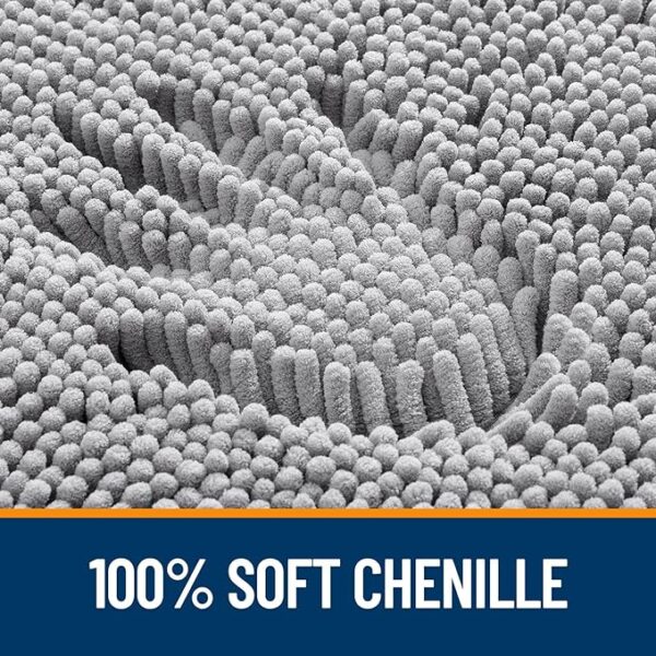 OLANLY Bathroom Rugs 30x20, Extra Soft Absorbent Chenille Bath Rugs, Rubber Backing Quick Dry, Machine Washable Bath Mats for Bathroom Floor, Tub and Shower, Home Decor Accessories, Grey - Image 2