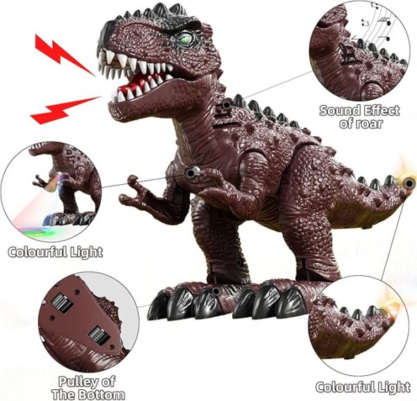 TEMI 3 Pack Electrical Walking Dinosaur Toys for Toddlers 2-4 3-5 Years with Sound and Light Up, Toddler Robot Dinosaur, Brachiosaurus, Stegosaurus Dinosaur Figures for Kids - Image 3
