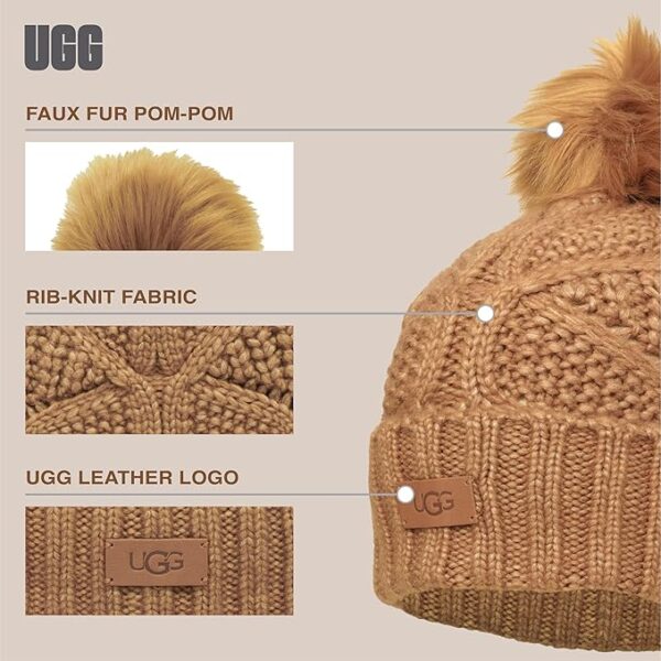 UGG Women's Cable Beanie with Pom - Image 2